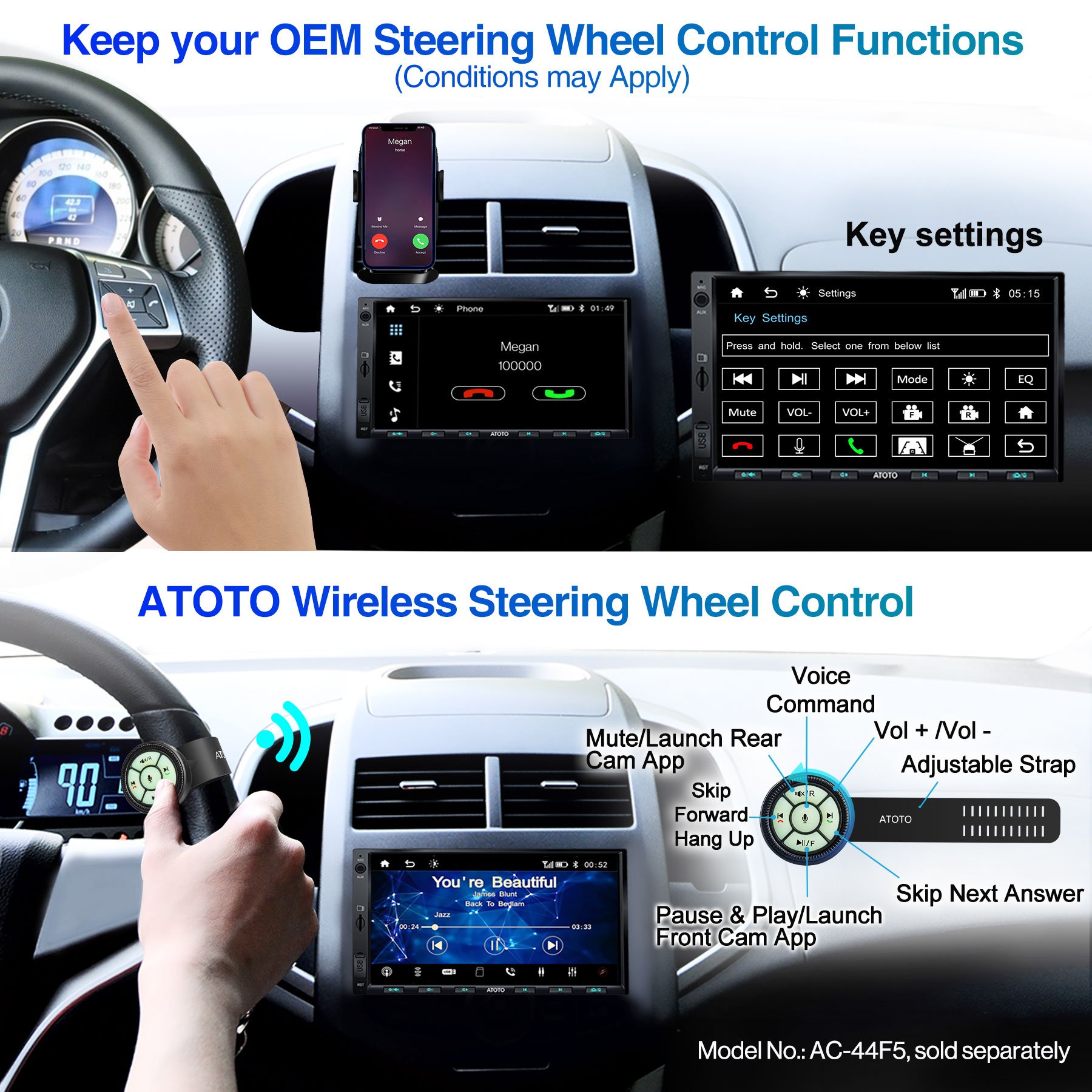 ATOTO F7 XE 7inch Wireless CarPlay & Wireless Android Auto Double