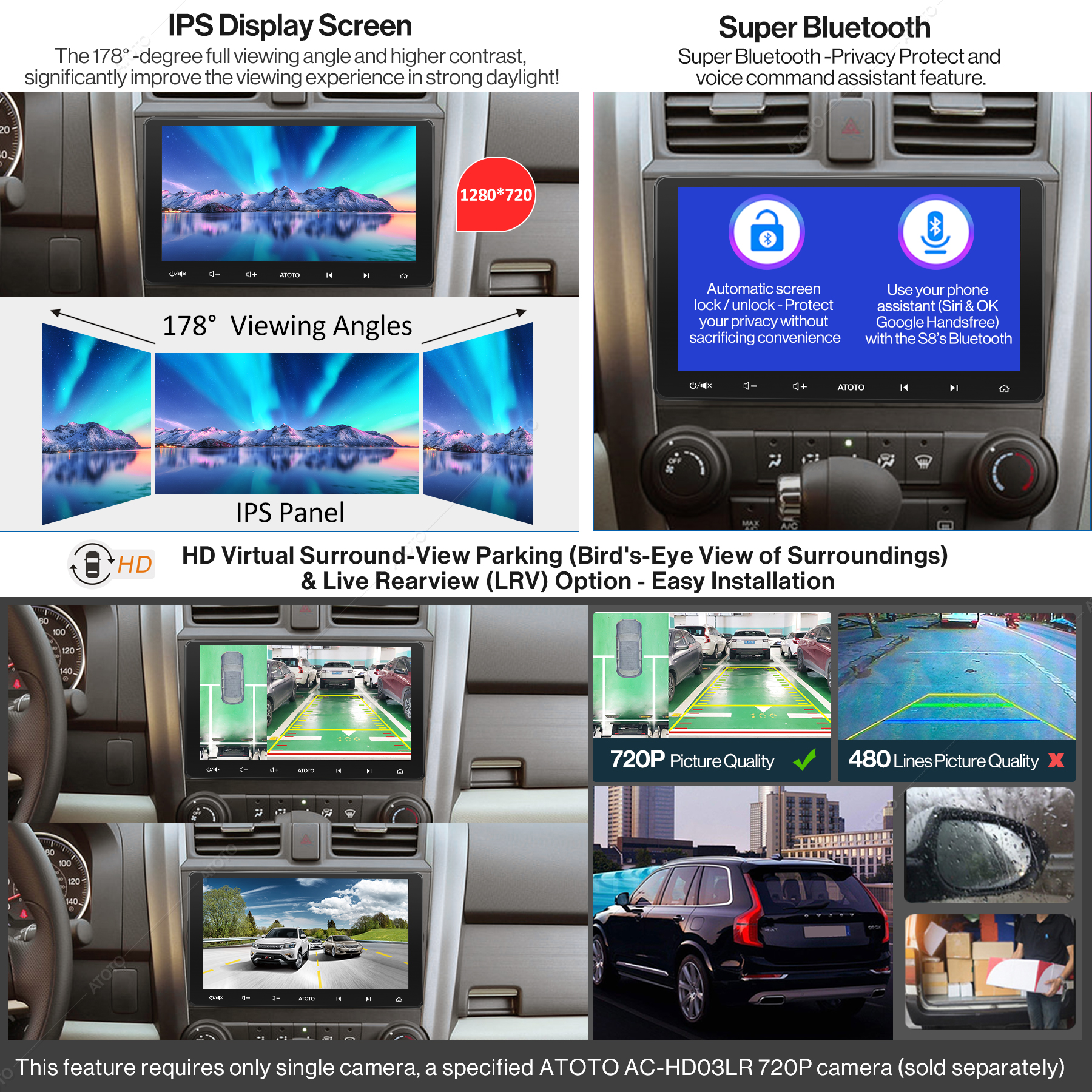 ATOTO S8 Lite Double Din Car Stereo Compatible with Wireless Apple