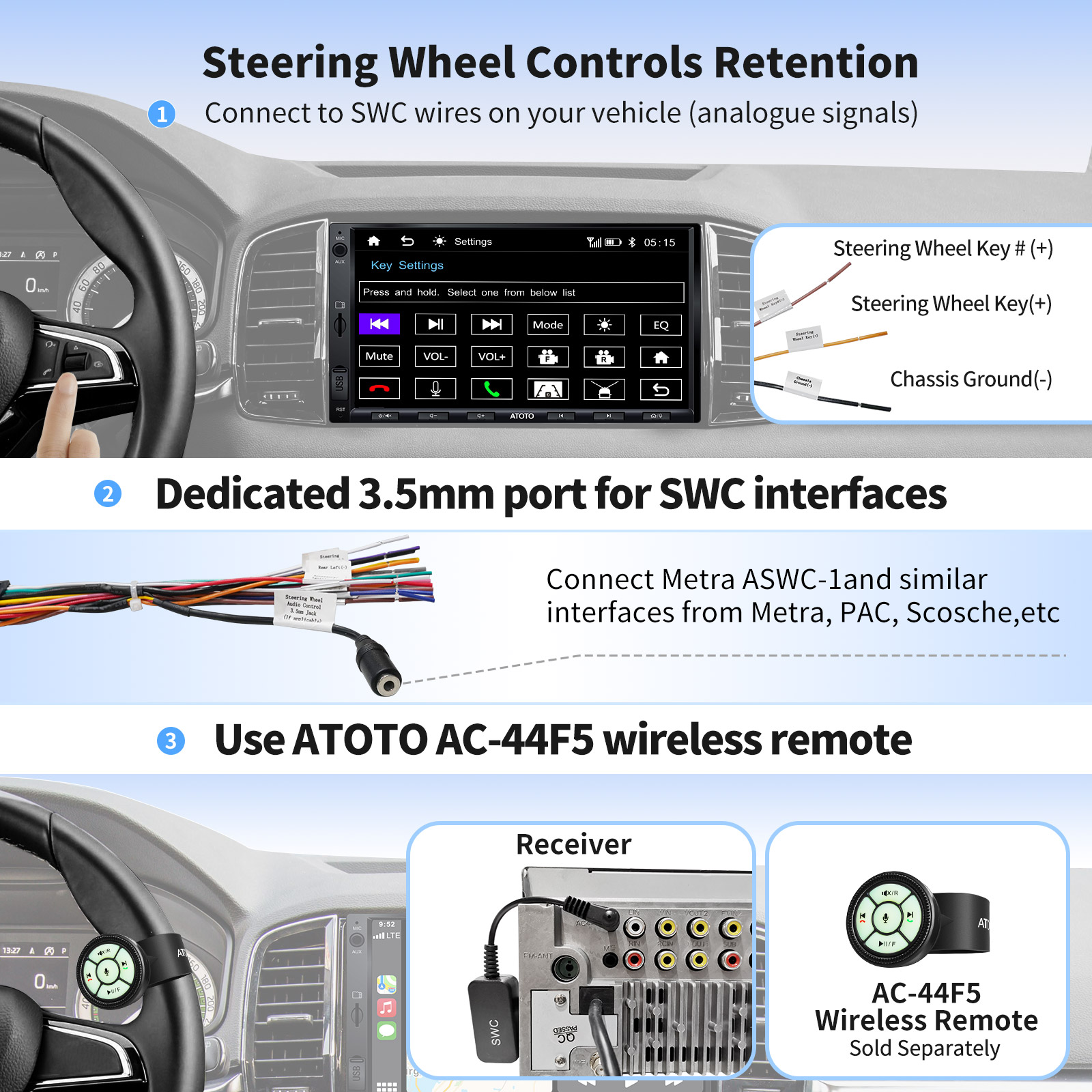 ATOTO F7 Autoradio Bluetooth 10.1 Zoll mit DBA+ Wireless CarPlay & Android  Auto