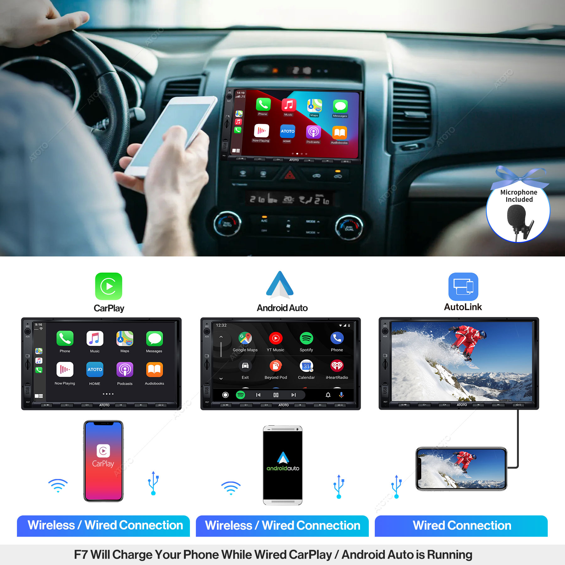 ATOTO F7G2A7XE NA S01 Car Stereo Apple Carplay Android Auto 7 Inch