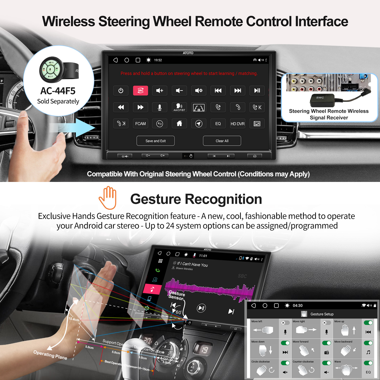  ATOTO S8G2114PM 2nd Gen Android Car Stereo, 10.1-inch QLED  Display, Dual Bluetooth, Wi-Fi & USB Tethering, Speed Compensated Volume  Control, 6 Touch Gestures : Electronics