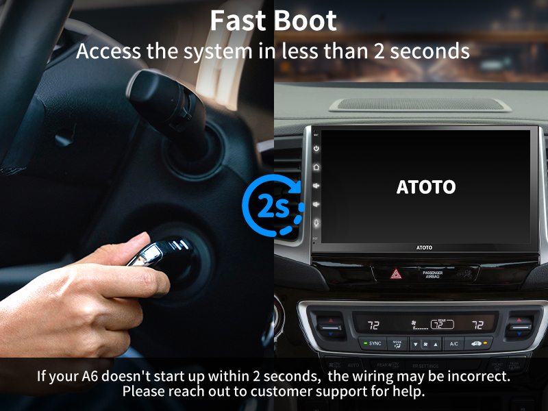 ATOTO A6 PF 7 2DIN Car Stereo Wireless Android Auto & Carplay + Rearview  Camera