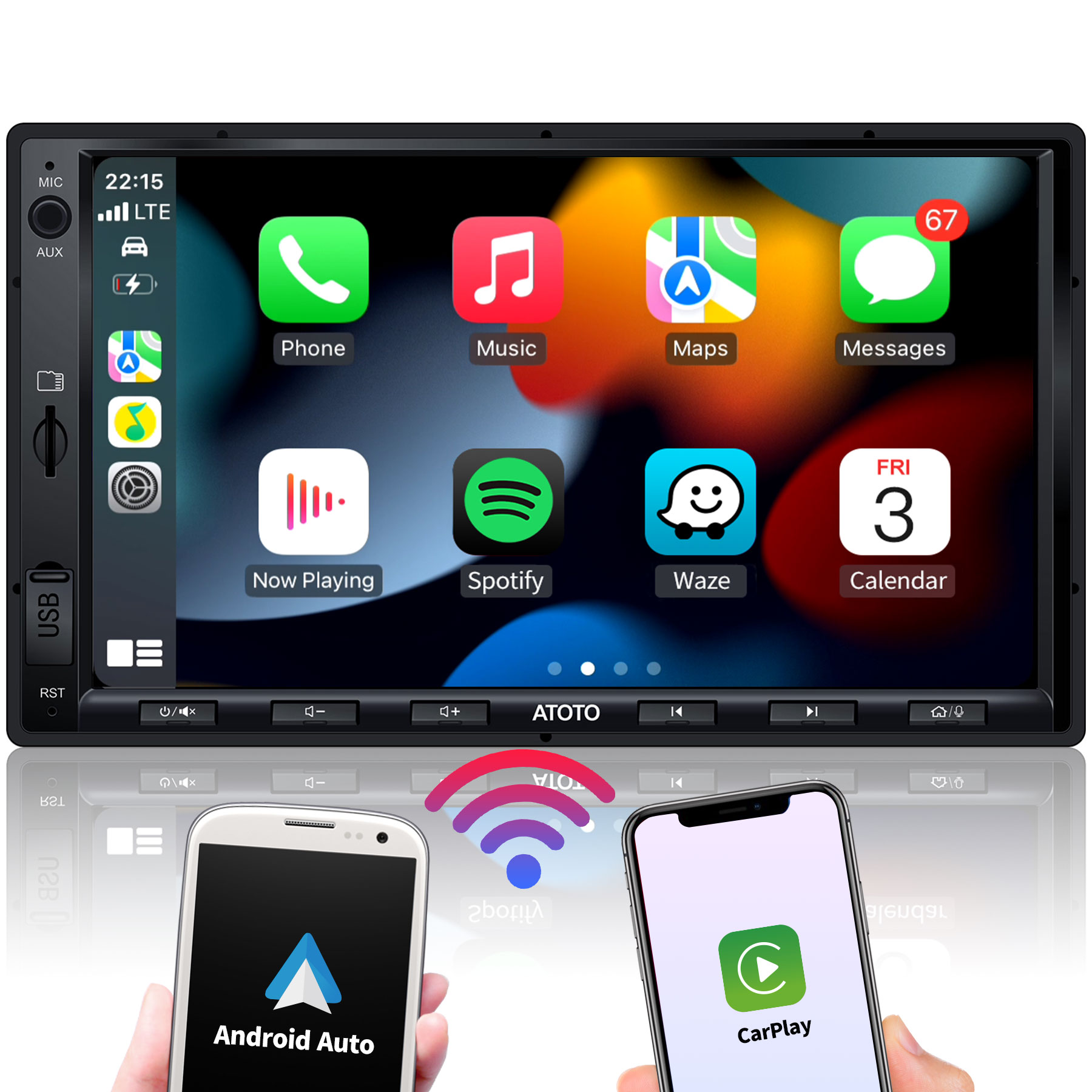 ATOTO F7 XE 7inch Wireless CarPlay & Wireless Android Auto Double 